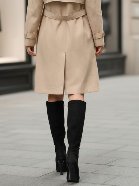 Kozaki zamszowe damskie czarne Dstreet ZY1335