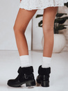 Botki damskie z kożuszkiem czarne Dstreet ZY1250