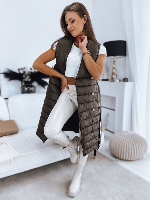 Płaszcz damski pikowany kamizelka 3w1 MADAME brązowa Dstreet TY3152