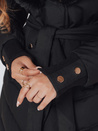 Kurtka zimowa damska pikowana z futerkiem czarna Dstreet TY5076