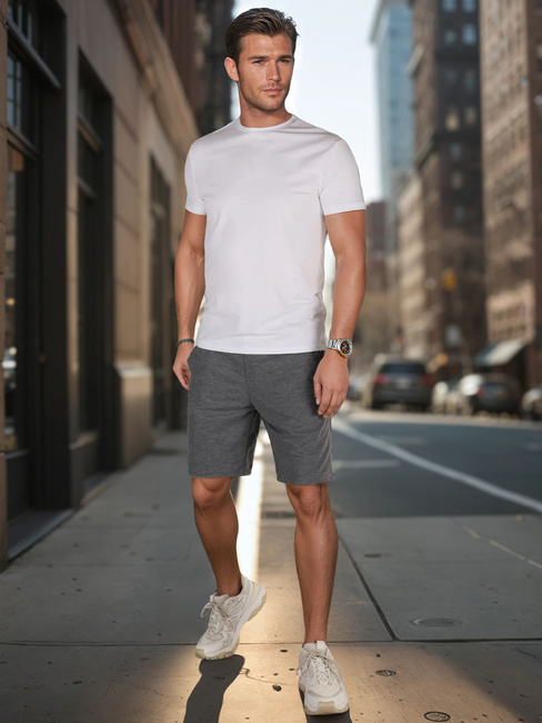 Spodenki męskie dresowe ciemnoszare Dstreet SX2487