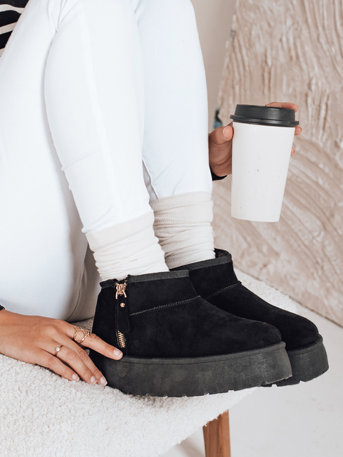 Śniegowce damskie na platformie czarne Dstreet ZY1052