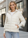 Kurtka damska pikowana z kapturem biała Dstreet ty5355