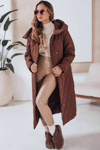 Kurtka zimowa damska LIKEMIRA pikowana brązowa Dstreet TY4927