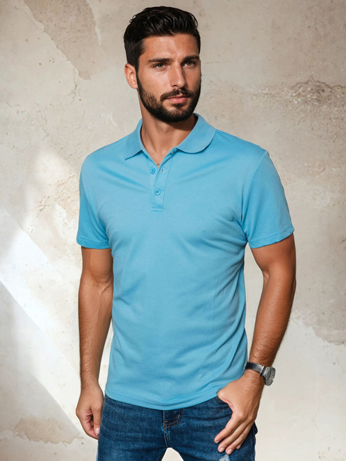 Koszulka polo męska niebieska Dstreet PX0552