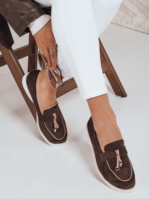 Mokasyny damskie zamszowe brązowe Dstreet ZY1051