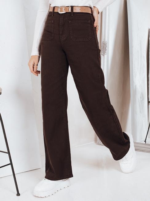 Jeasny dasmkie wide leg brązowe Dstreet UY2842