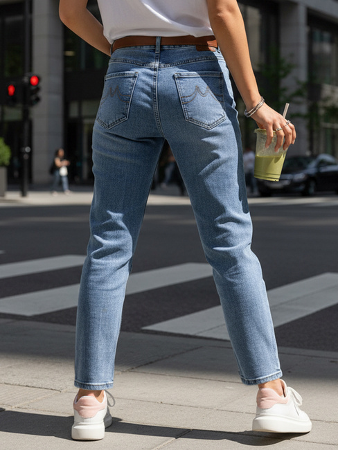 Spodnie damskie jeansowe baggy z paskiem Dstreet UY2885 