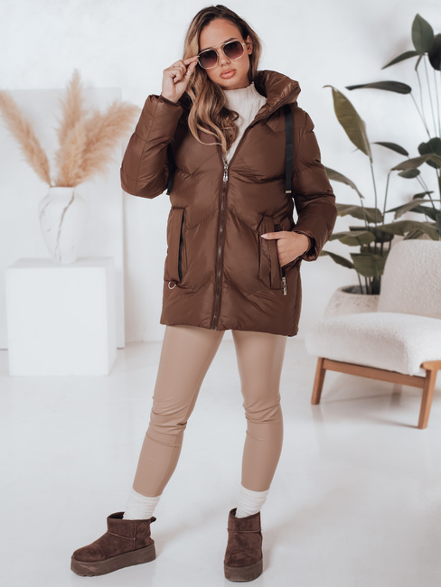 Kurtka zimowa damska SALVONA brązowa pikowana Dstreet TY4998