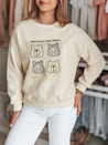Bluza damska oversize z misiami MISOBEARS ecru Dstreet BY1435