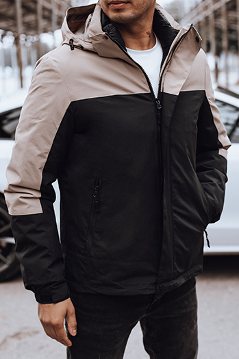 Kurtka męska zimowa z kapturem czarna Dstreet TX4899