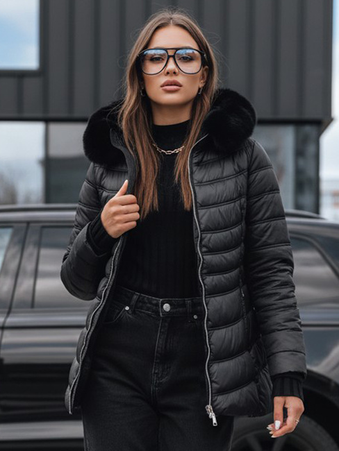 Kurtka zimowa damska pikowana LUNA czarna Dstreet TY3972