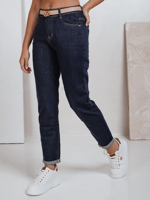 Jeansy damskie mom fit granatoweDstreet UY2781