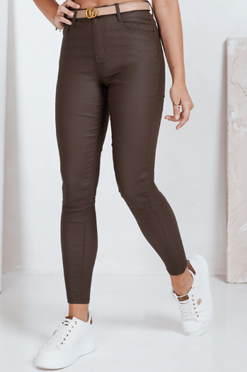 Spodnie damskie woskowane brązowe Dstreet UY2763