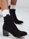 Botki damskie zamszowe na obcasie czarne Dstreet ZY1221