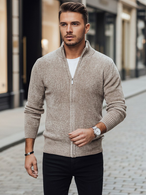 Sweter męski rozpinany beżowy Dstreet WX2228
