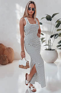 Sukienka one size maxi SUMMER LOVE biało-czarna Dstreet EY2610