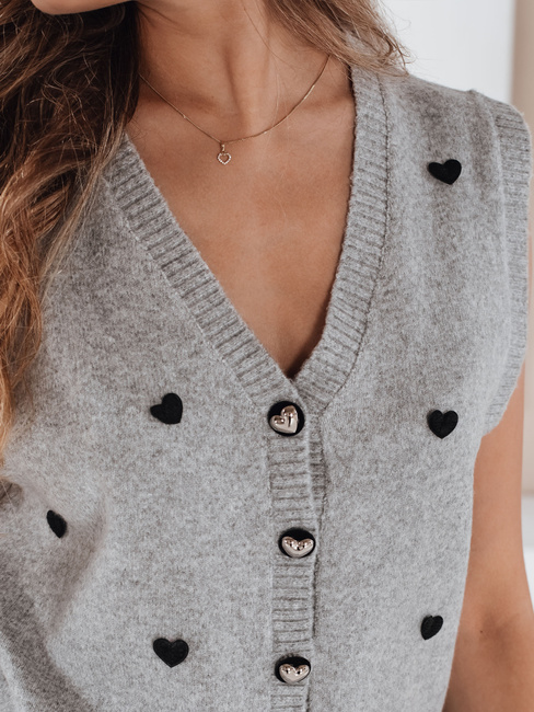 Sweter damski bez rękawów jasnoszary Dstreet MY2522