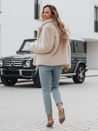 Płaszcz damski futerkowy GLAMFLUFFY krótki beżowy Dstreet TY4984