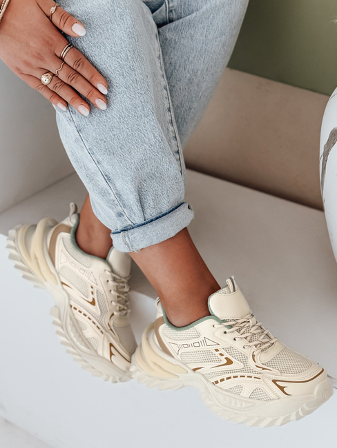 Sportowe sneakersy damskie beżowe Dstreet ZY1008