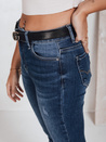 Jeansy damskie skinny z wysokim stanem granatowe Dstreet UY2823