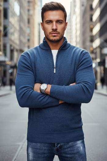 Sweter męski granatowy Dstreet WX2340