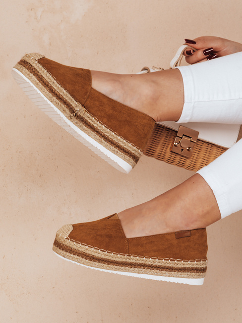 Espadryle damskie LANSI kamelowe Dstreet ZY0060
