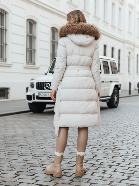 Kurtka zimowa damska pikowana z futerkiem STYLEBELLA biała Dstreet TY4610