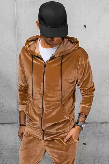 Bluza męska welurowa kamelowa Dstreet BX5542