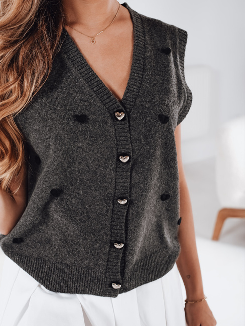Sweter damski bez rękawów ciemnoszary Dstreet MY2521