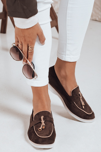 Mokasyny damskie zamszowe brązowe Dstreet ZY1051