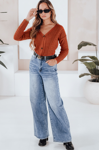 Sweter damski MELANIA ceglany Dstreet MY1651