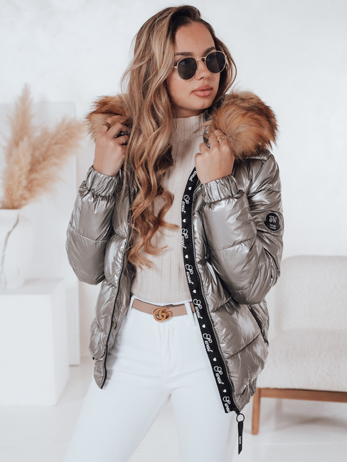 Kurtka zimowa damska z kapturem MELANI ciemnoszara Dstreet TY4486