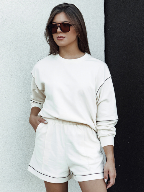 Komplet damski dresowy PULGAR ecru Dstreet AY1054