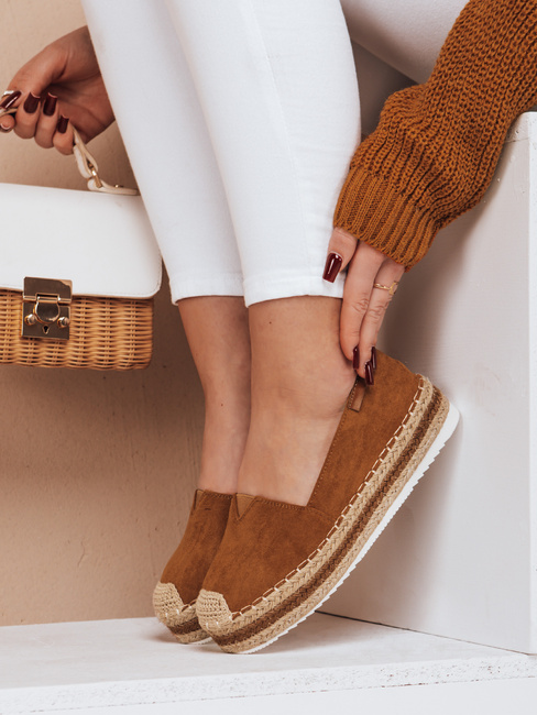 Espadryle damskie LANSI kamelowe Dstreet ZY0060