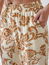 Spodnie damskie wide leg w kwiaty LOVEGARDEN kamelowe Dstreet UY2657