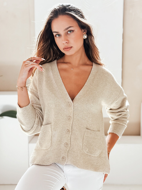 Damski kardigan SORELIE beżowy Dstreet MY2511