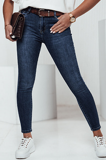 Spodnie jeansowe damskie BELTZEN skinny z paskiem ciemnoniebieskie Dstreet UY2312