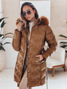 Kurtka zimowa damska CASSERIE pikowana z kapturem coffee Dstreet TY4925