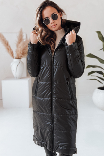 Kurtka damska przejściowa ORVITA pikowana z kapturem czarna Dstreet TY5024