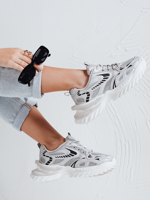 Sportowe sneakersy damskie BLAZERO srebrne Dstreet ZY1015