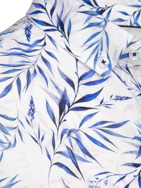 Koszula męska w liście biała Dstreet DX2640