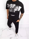 T-shirt męski z nadrukiem czarny Dstreet RX4845