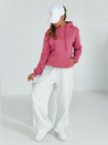 Bluza damska BASIC z kapturem fuksja BY1394