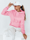 Bluza damska BASIC z kapturem różowa BY0174
