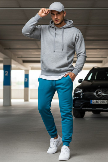 Spodnie męskie dresowe turkusowe Dstreet UX3428