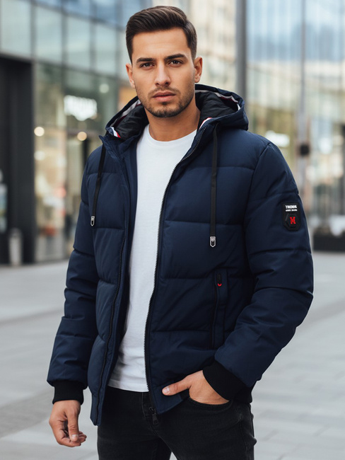 Kurtka męska zimowa z kapturem granatowa Dstreet TX5086z