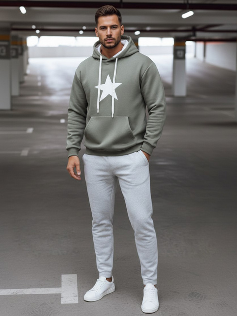 Bluza męska z kapturem khaki Dstreet BX5928