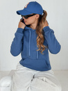 Bluza damska BASIC z kapturem niebieski BY1395