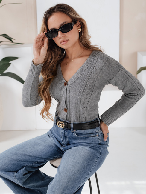 Sweter damski MELANIA jasnoszary Dstreet MY1654